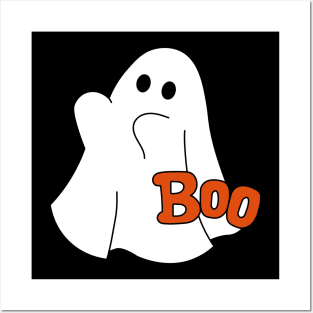 Halloween Cute Little Ghost Saying Boo Posters and Art